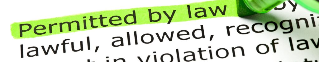 'Permitted by law', under 'Legal'