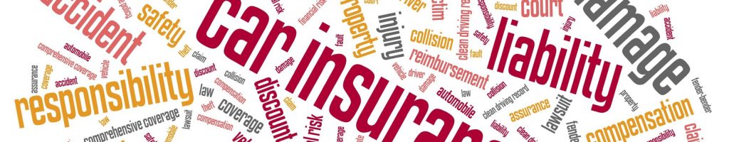 Car insurance policy concepts word cloud illustration. Word collage concept.